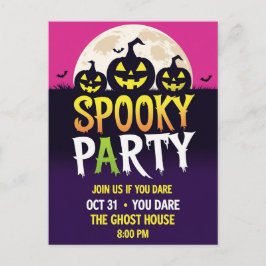 Cartão Postal De Festividades Three Jack O'Lantern Spooky Party