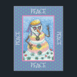 CARTÃO POSTAL DE FESTIVIDADES TIE DYE GROOVY SNOWMAN, PEACE ON EARTH CHRISTMAS<br><div class="desc">THOSE WERE THE DAYS OF FLOWER POWER,  TIE DYED WAS IN AND THE PEACE SIGN RULED.  SHARE SOME LOVE.  SNOWMAN POSTCARD *Customize ... Look For Matching Items Susan Brack Designs</div>