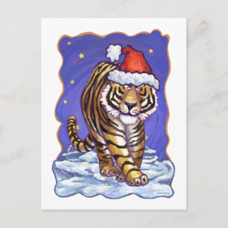 Cartão Postal De Festividades Tigre Natal