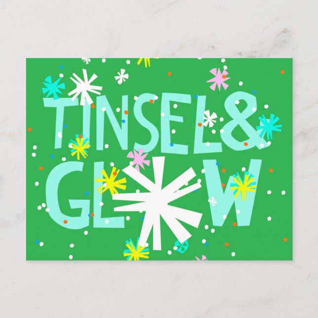 Cartão Postal De Festividades Tinsel & Glow (Frente)