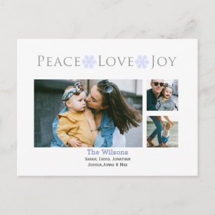 Cartão Postal De Festividades Típica de Fotografias Múltiplas com Amor à Paz