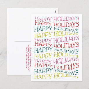 Cartão Postal De Festividades Típica Moderna Feriados Felizes Coloridos Brilhant