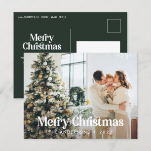 Cartão Postal De Festividades Tipografia botânica em aquarela elegante moderna