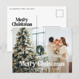 Cartão Postal De Festividades Tipografia botânica em aquarela elegante moderna