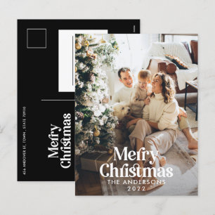 Cartão Postal De Festividades Tipografia botânica em aquarela elegante moderna H