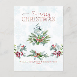 Cartão Postal De Festividades Tipografia de Feliz Natal Elegante