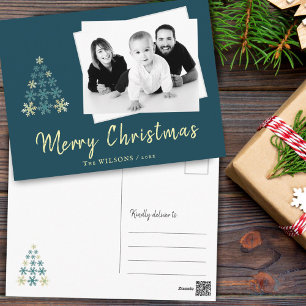 Cartão Postal De Festividades Tipografia de Feliz Natal Foto de Férias Cartão Po