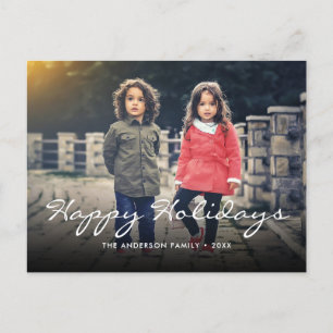 Cartão Postal De Festividades Tipografia de Natal de Férias Felizes Personalizad