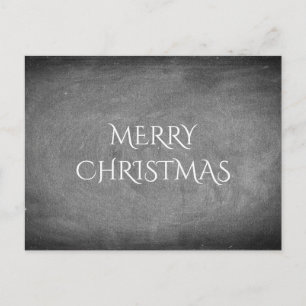 Cartão Postal De Festividades Tipografia de Quadro de Natal Feliz Preto