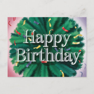 Cartão Postal De Festividades Tipografia Moderna e Brilhante de Feliz Aniversári