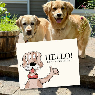 Cartão Postal De Festividades Título Tipografia Cachorro Cartoon Fofo De Dedos P