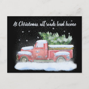Cartão Postal De Festividades Todas as estradas levam para casa com o caminhão d