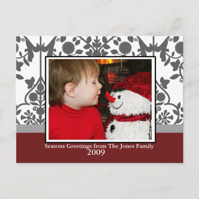 Cartão Postal De Festividades Toile Natal (Frente)