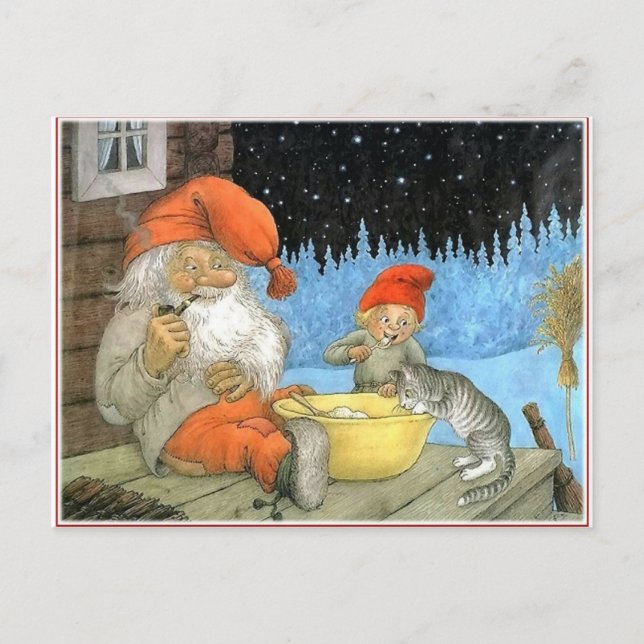 Cartão Postal De Festividades Tomte Nisse, aka Papai Noel (Frente)