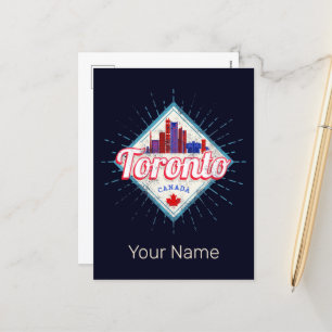 Cartão Postal De Festividades Toronto Skyline Ontario Retro Canada Vintage