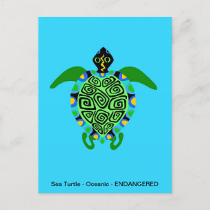 Cartão Postal De Festividades TORTA DO Mar Cáutico - Amante de os animais - Azul