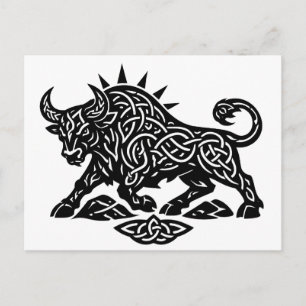 Cartão Postal De Festividades Touro Sigilo do Touro — Tatuagem do Zodíaco Terres