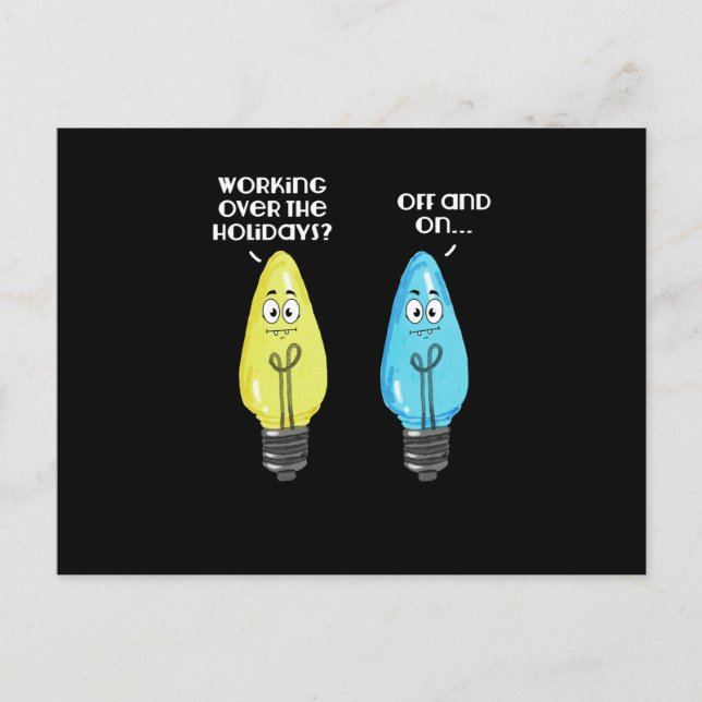 Cartão Postal De Festividades Trabalhando Durante as Férias (Frente)