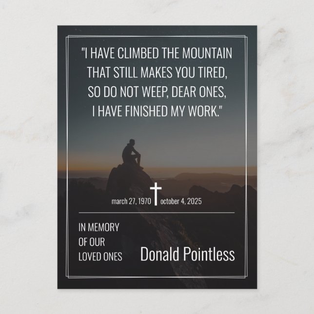 Cartão Postal De Festividades Trabalhos de vida (Frente)