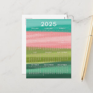 Cartão Postal De Festividades Traços de Coloração Horizontal Colorida com Cores