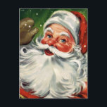 Cartão Postal De Festividades "Traditional Christmas Santa"<br><div class="desc">Classic vintage image of a jolly Santa Claus. The message is "Have a very happy Christmas !".</div>