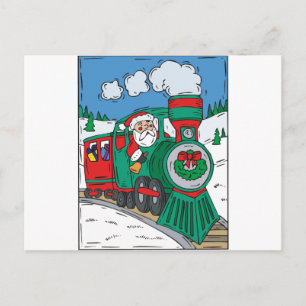 Cartão Postal De Festividades trem de Natal