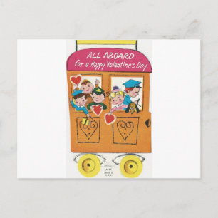 Cartão Postal De Festividades Trem do Dia dos Namorados Vintage