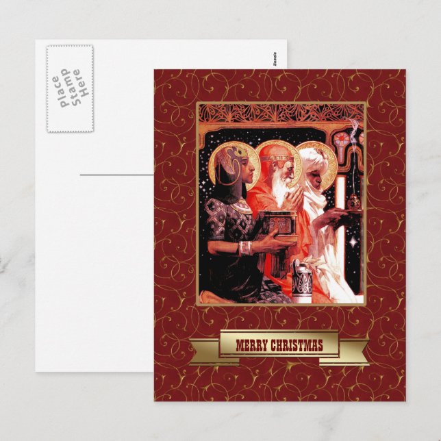 Cartão Postal De Festividades Três Sábios. Natal (Frente/Verso)