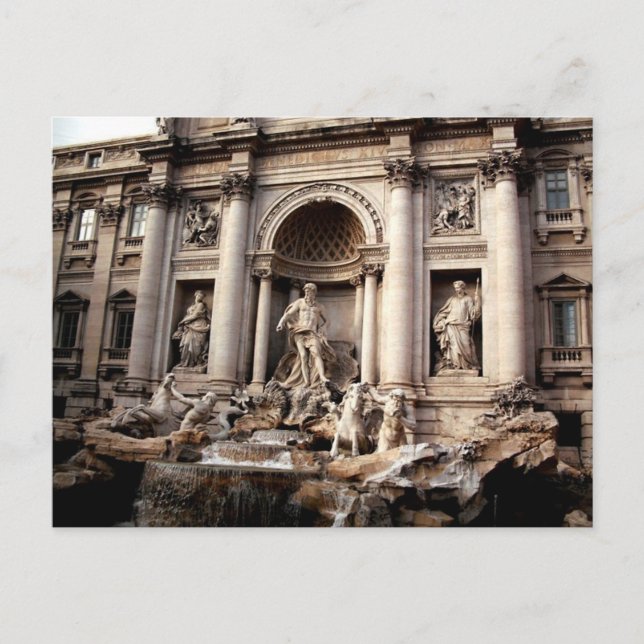 Cartão Postal De Festividades Trevi Fountain Roma Itália Viagem (Frente)