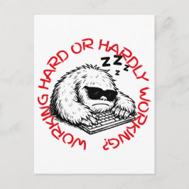 Cartão Postal De Festividades Triblenda Sleeping on Keyboard Abominable Snowman