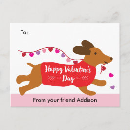 Cartão Postal De Festividades Troca de Namorados da Escola de Cão de Dachshund d