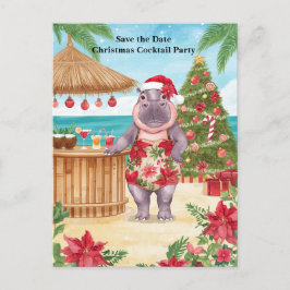 Cartão Postal De Festividades Tropical Christmas Cocktail Party Invitation