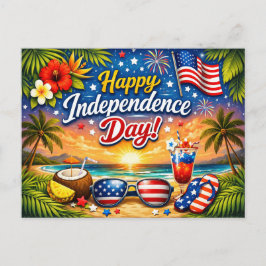 Cartão Postal De Festividades Tropical Independence Day Celebration