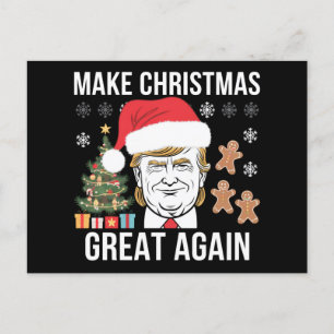 Cartão Postal De Festividades Trump 2024 Torna Excelente de Natal Novamente Elei