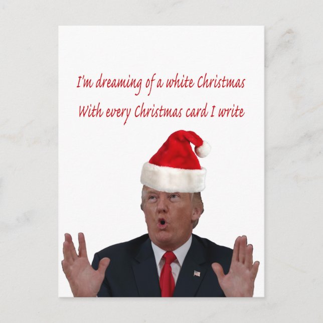 Cartão Postal De Festividades Trump Christmas: Sonhando com um Natal Branco (Frente)