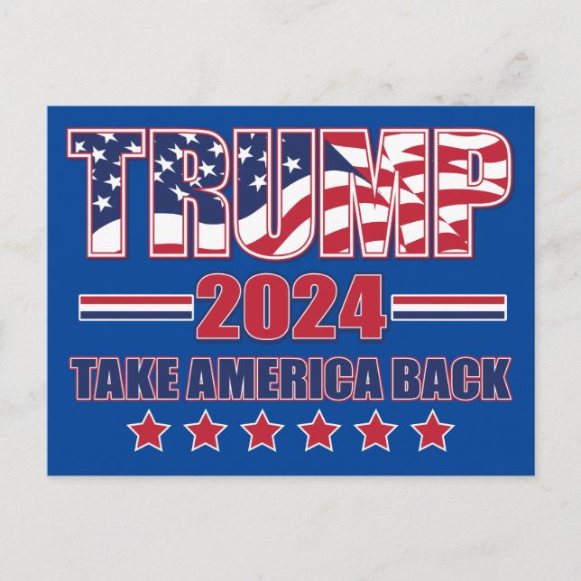 Cartão Postal De Festividades Trump leva a América de volta (Frente)