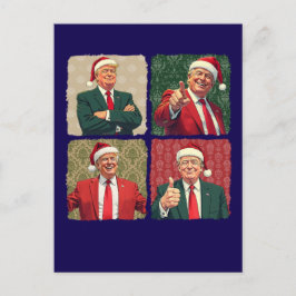 Cartão Postal De Festividades Trump Pop Art Christmas Postcard Patriotic Holiday