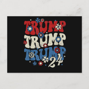 Cartão Postal De Festividades Trump Trump Trump 2024 Retro