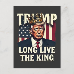 Cartão Postal De Festividades Trump Viva o Rei Pro Trump Patriótico