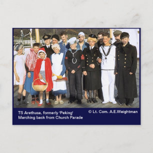 Cartão Postal De Festividades TS Arethusa, antigo Natal "Pequim"