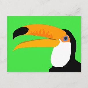 Cartão Postal De Festividades Tucano de desenho animado engraçado sorrindo