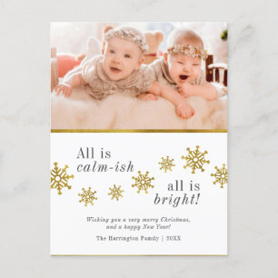 Cartão Postal De Festividades Tudo é calmo Foto personalizada - Natal engraçad