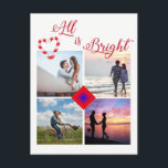 Cartão Postal De Festividades Tudo é Foto Brilhante Collage Candy Cane Heart<br><div class="desc">Tudo é Foto Brilhante Collage Candy Cane Heart</div>