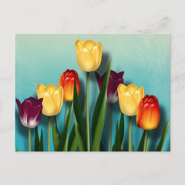 Cartão Postal De Festividades tulipas (Frente)