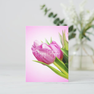 Cartão Postal De Festividades Tulipas rosa