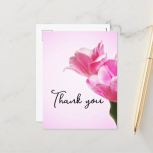Cartão Postal De Festividades Tulipas rosa