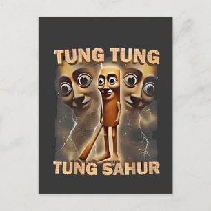 Cartão Postal De Festividades Tung tung sahur Brainrot Meme