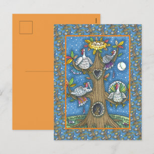 CARTÃO POSTAL DE FESTIVIDADES TURQUIA ÁRVORE, OBRIGADO A ENGRAÇADOS GOBBLERS