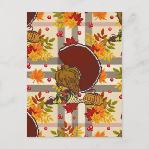 Cartão Postal De Festividades turquia de Ação de Graças de xadrez