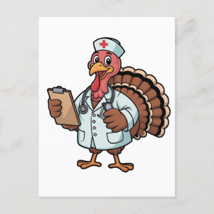 Cartão Postal De Festividades Turquia no Dia de Ação de Graças à Enfermeira